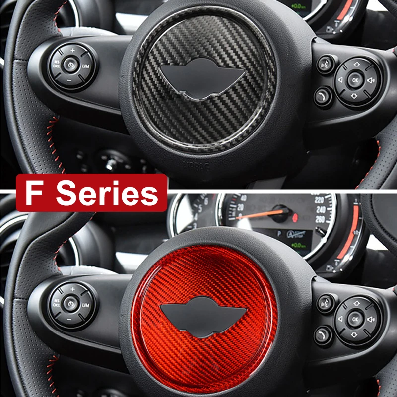 Фото Для MINI ONE Cooper S JCW R55 R56 R60 R61 F54 F55 F56 F57 F60 Автомобильный руль, декоративная крышка, внутренняя наклейка, аксессуары №3