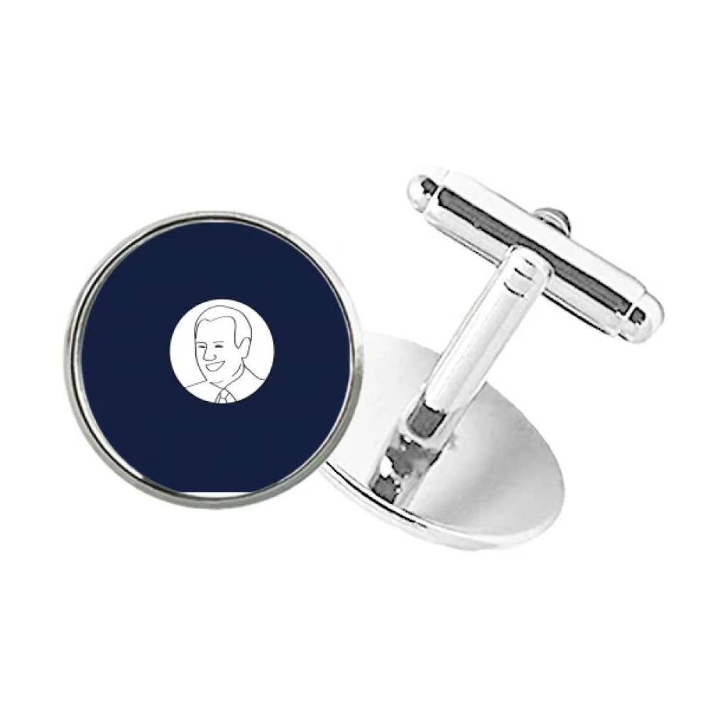 

United States President Joe Person Blue Flag Cuff Clip Stud Accessory Cufflinks Sleeve Button