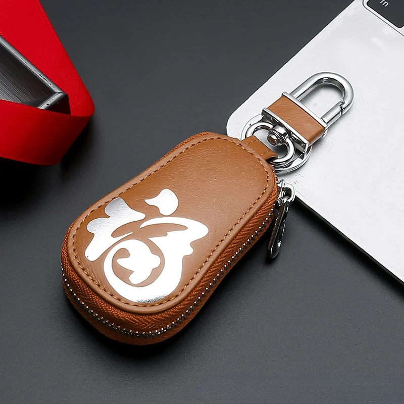

Fashion Organizer Case Wallet Leather Car Key Bag Unisex Crocodile Print Zipper Keys Housekeeper Cow Leather Key