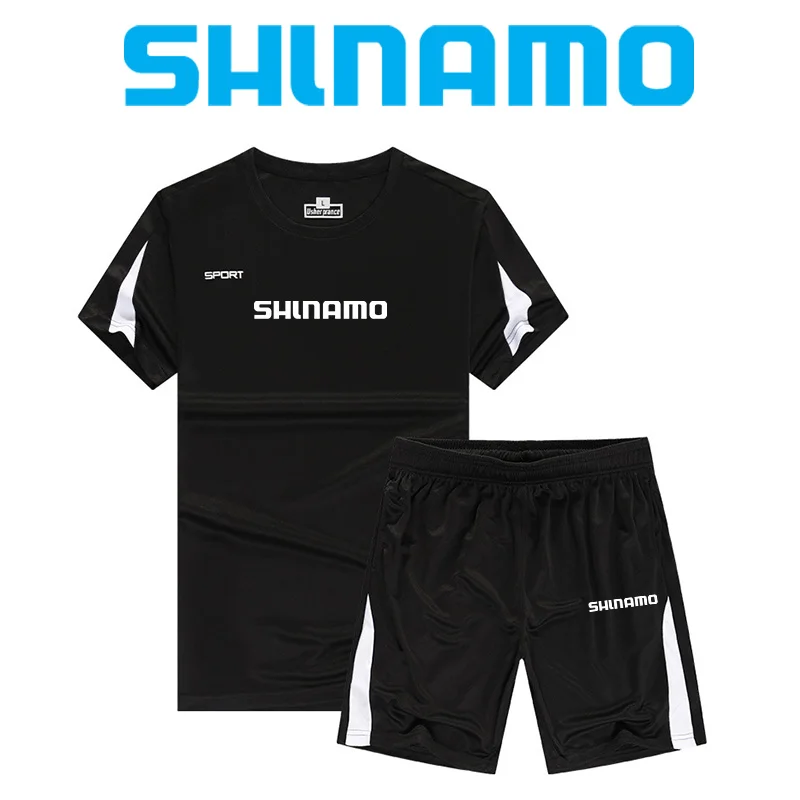 

New Summer Fishing Sports Suit Men's Running Quick-drying Clothes Short-sleeved T-shirt Vest Ice Silk Basketball Training Suit