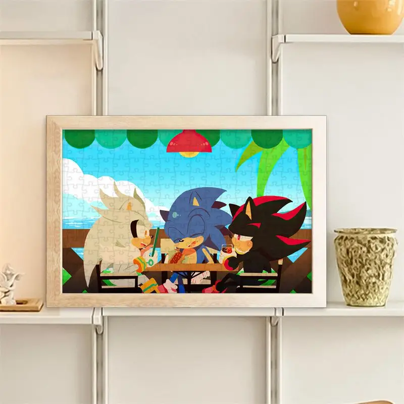

Новый мультяшный деревянный пазл Sonic Ежик креативные детские развивающие декомпрессионные игрушки DIY персонализированный подарок на день рождения