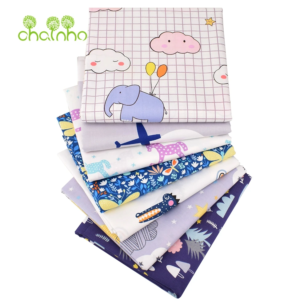 

Chainho,Printed Twill Weave Cotton Fabric,DIY Sewing Quilting Material,Patchwork Cloth,Cartoon Series,4 Specification,CC159