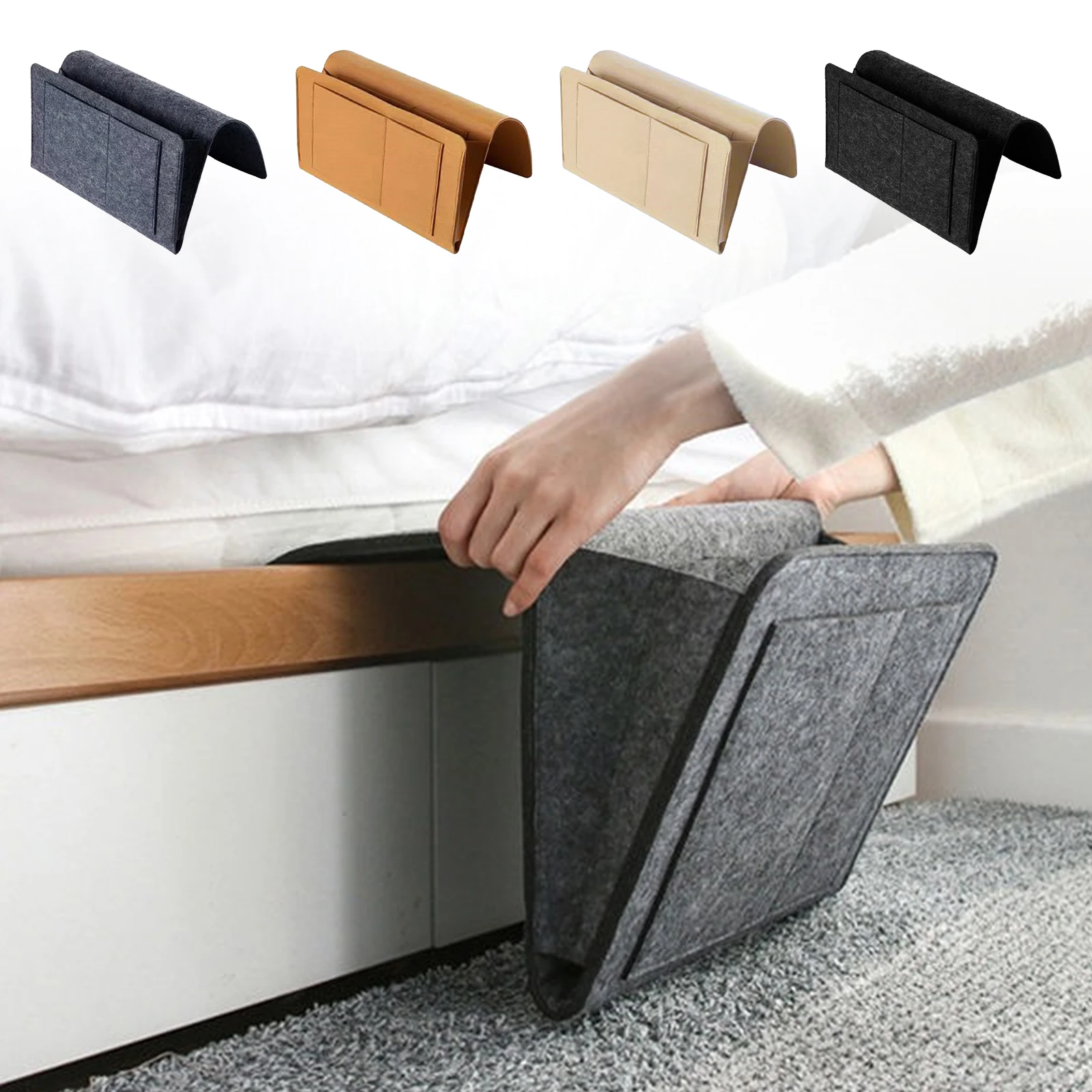 

Dorm Bedside Wall Mounted Storage Bag Hanging Storage Bag Bedroom Organizer Bag Book Magazines Phone Remote Control Hook