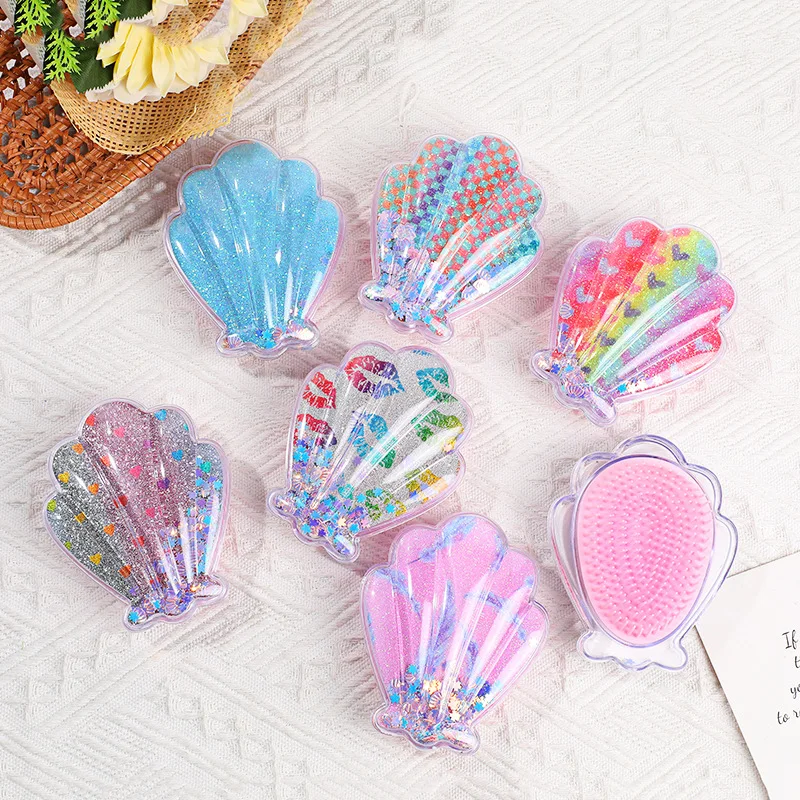 

Colorful shell air bag comb Children's portable smooth hair comb air cushion comb Scalp massage decompression massage comb