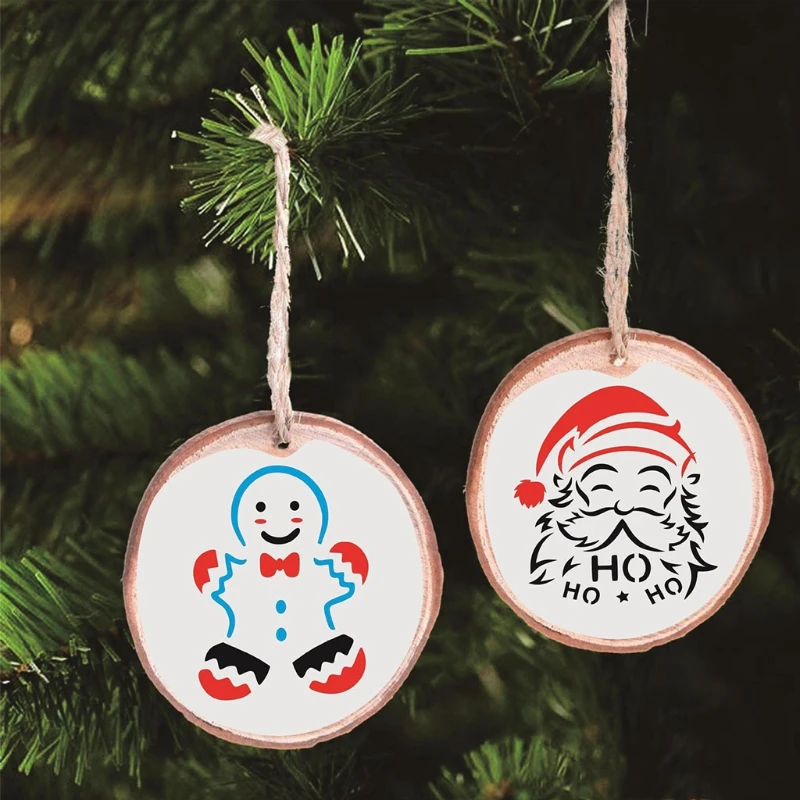 

Pack of 24 Small Hollow-out Christmas Painting PET Stencil Set DIY Tool