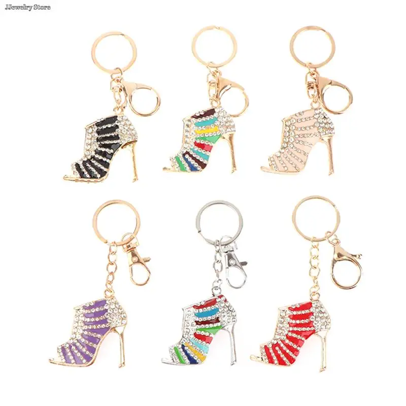 

1x Fashion High Heel Shoes Pendant Keychain Rhinestone Keyring Key Holder Decor Charms Bag Car Key Ring Ornaments Pendant Gift