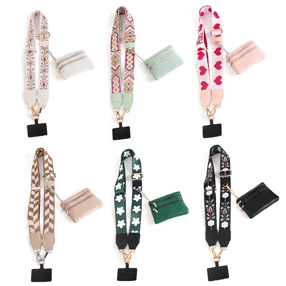 Модный регулируемый длинный ремешок через плечо унисекс для сотового телефона