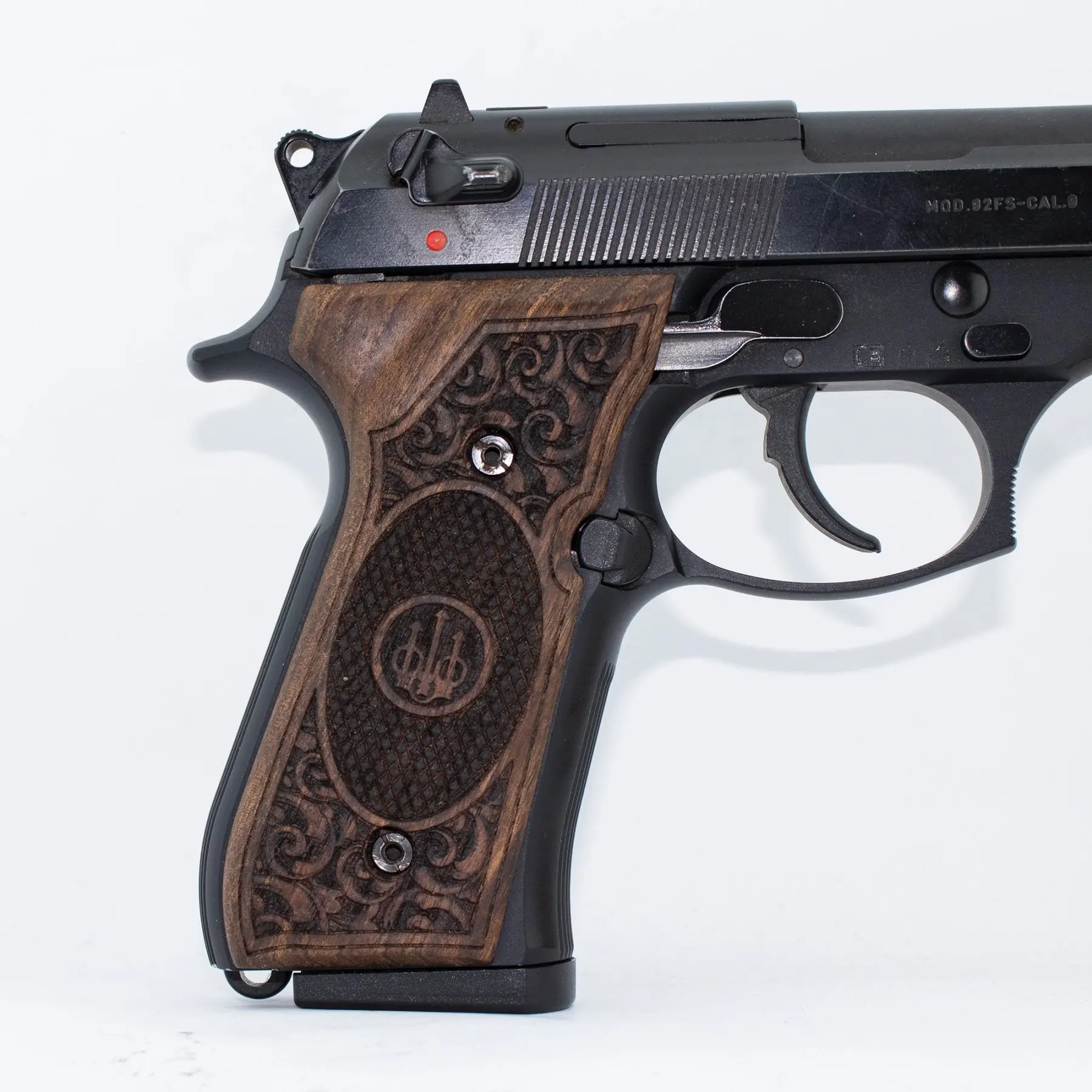 

Beretta 92fs grips 3D Laser Engrave Walnut Wood Gungrips 92F 92FS 96 98 M9 T179