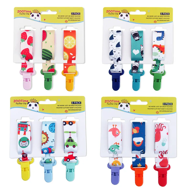 

3pcs/set Cartoon Baby Pacifier Clips Chain Pendant Anti-drop Nursing Teether Rope Nipple Dummy Holder for Boys Girls Accessories