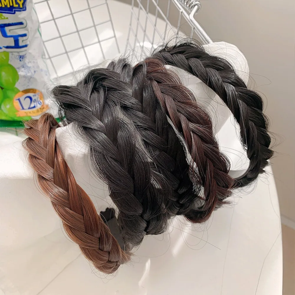 

Hair Styling Braid Head Hoop Woven Fabric Fried Dough Twists Braid Fishbone Braids for Headwear Accessories Women