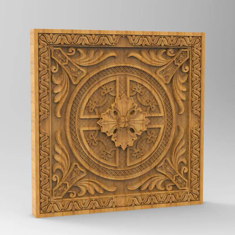 Декоративная квадратная панель 3d фотоэлемент для ЧПУ в формате STL деревянный