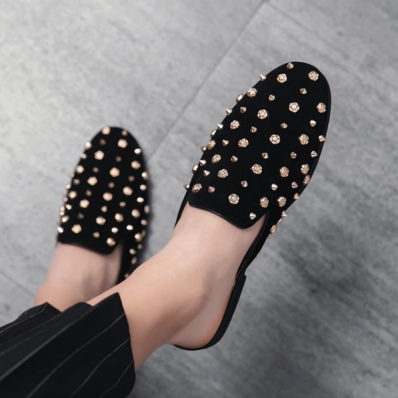 Мужские тапочки в британском стиле European Station модные повседневные слиперы для