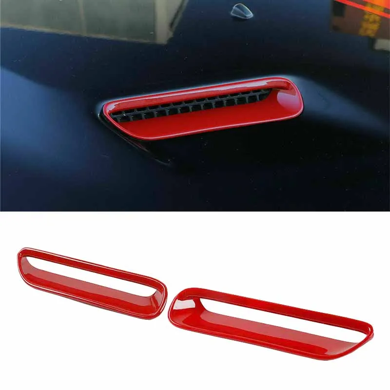 

1 Pair Red ABS Car Front Left Right Hood Scoop Air Vent Bezel Cover Trim Fit for Dodge Challenger 2009 2010 2011 2012 2013 2014