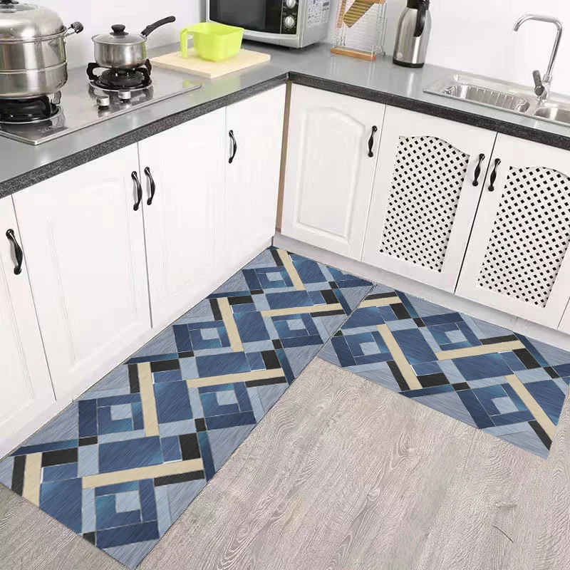 

Modern Kitchen Mat Long Floor Carpet Anti-slip Outdoor Entrance Doormat Bathroom Hallway Living Room Geometric Area Rugs Decor