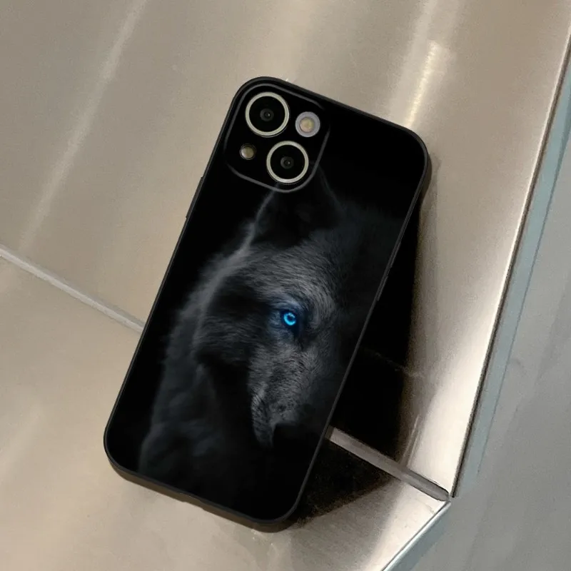 cool wolf animal Phone Case FOR IPhone 14 13 11 12 Pro 8 7 Plus X 13 Pro MAX XR XS MINI Black Covers