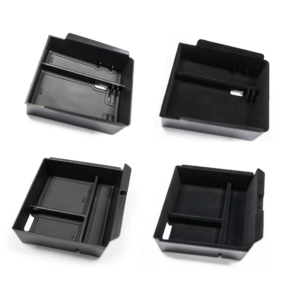 

2024 For Tesla Model 3 2024 Storage Box Center Armrest Hidden Box Flocking Layered Grid Organized Container Car Box Accessories