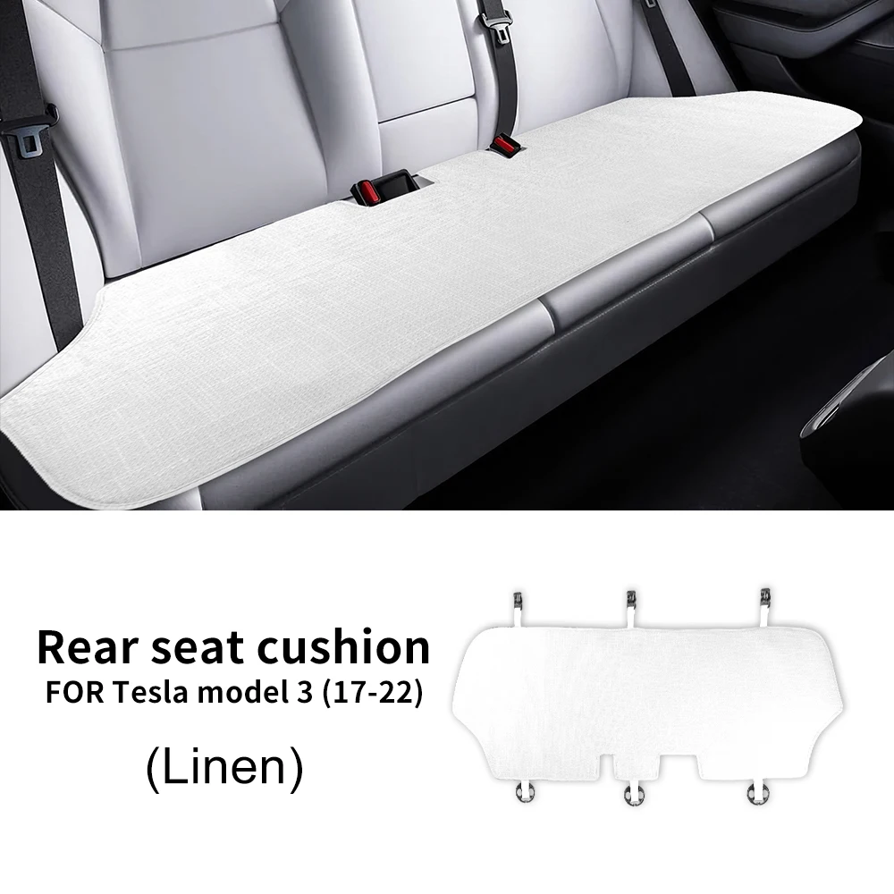 

Подушка для автомобильного сиденья Tesla Model Y/Model 3 2018 2019 2020 2021 2023, льняные коврики для заднего сиденья, протектор коврика, аксессуары от грязи