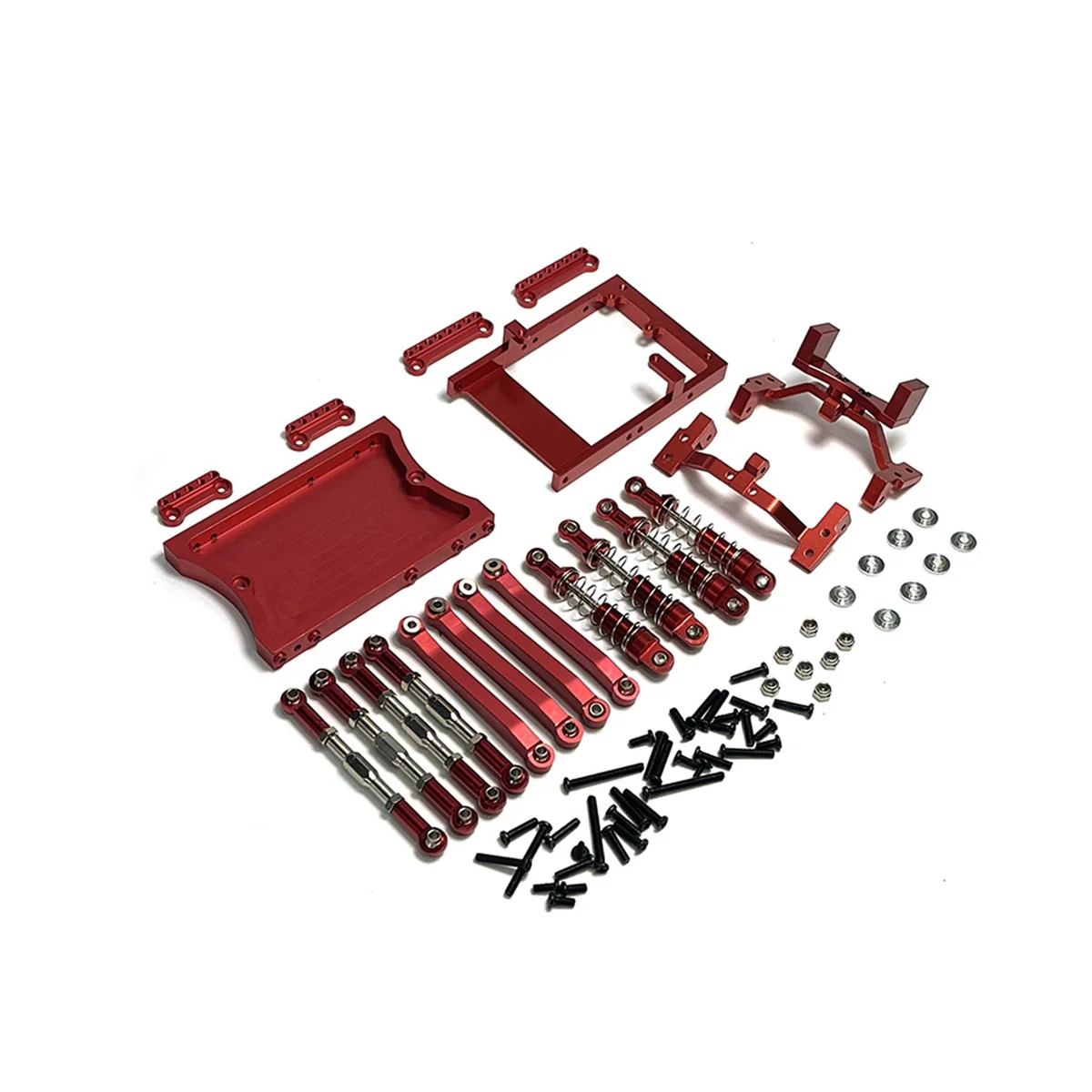 

For Mnd90 98 99S Remote Control Vehicle with Shock-Absorber Tie Rod of Steering Gear Cabin Tail Beam on Bridge,Red