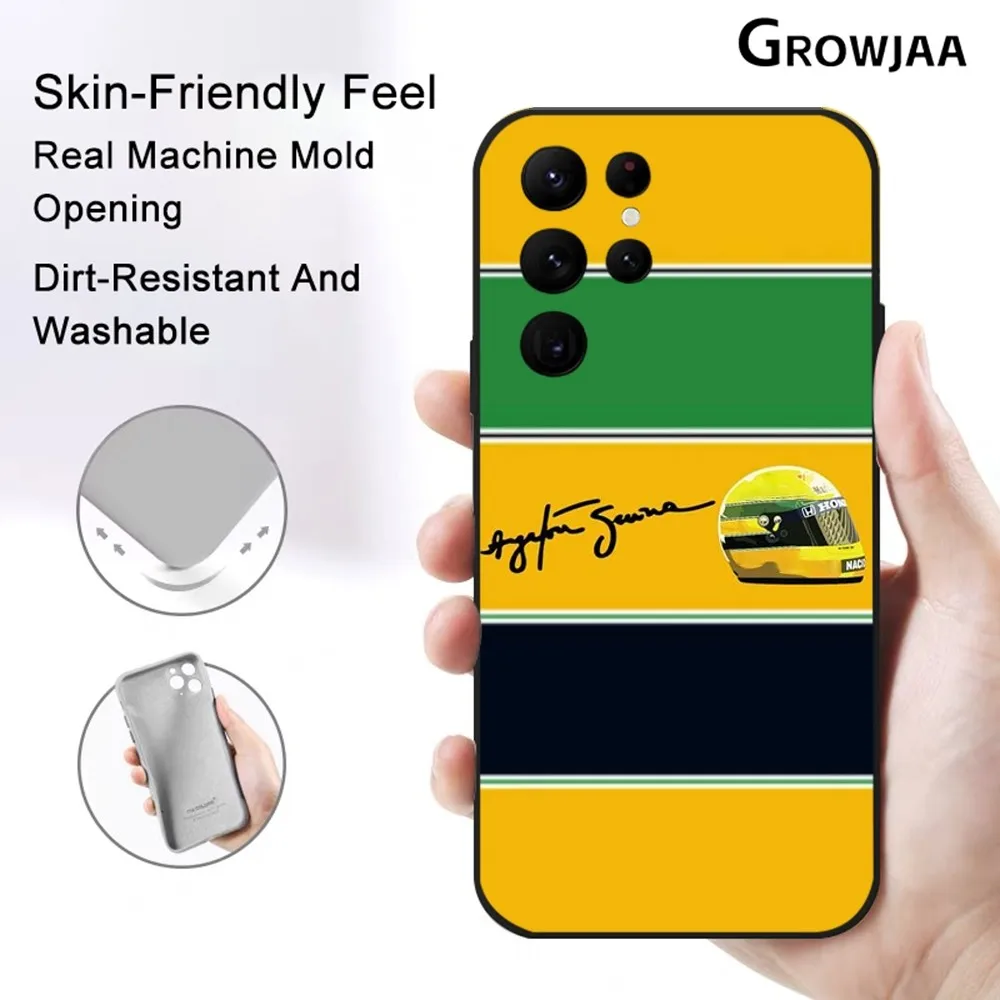 D-Driver S-Senna F1 Ayrton Tacing Phone Case For Samsung Galaxy S25 S24 S22 S23 Ultra S21 S20 Plus 5G Protective Silicone Funda