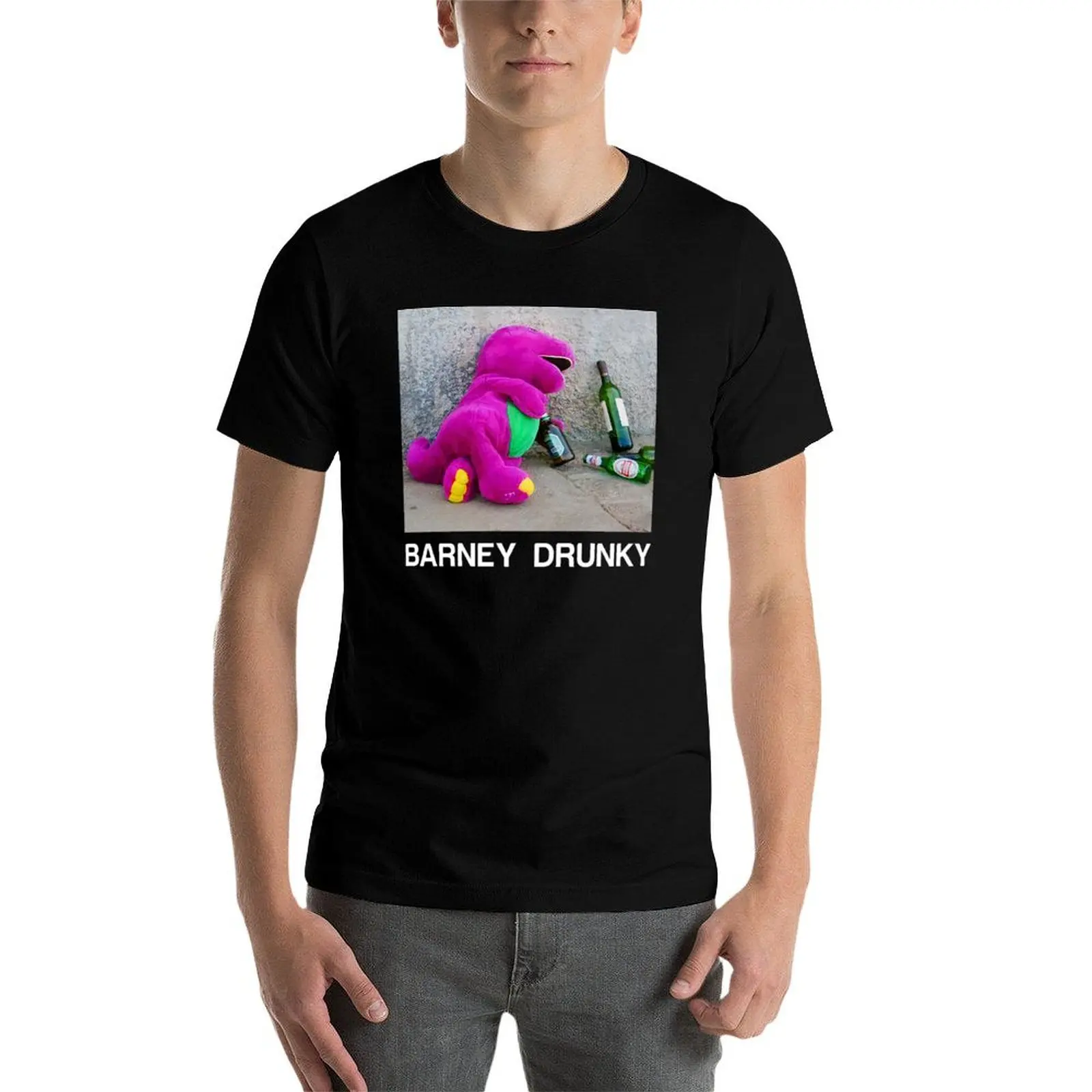 Фото Футболка Barney Drunky, легкая базовая рубашка с короткими рукавами №4