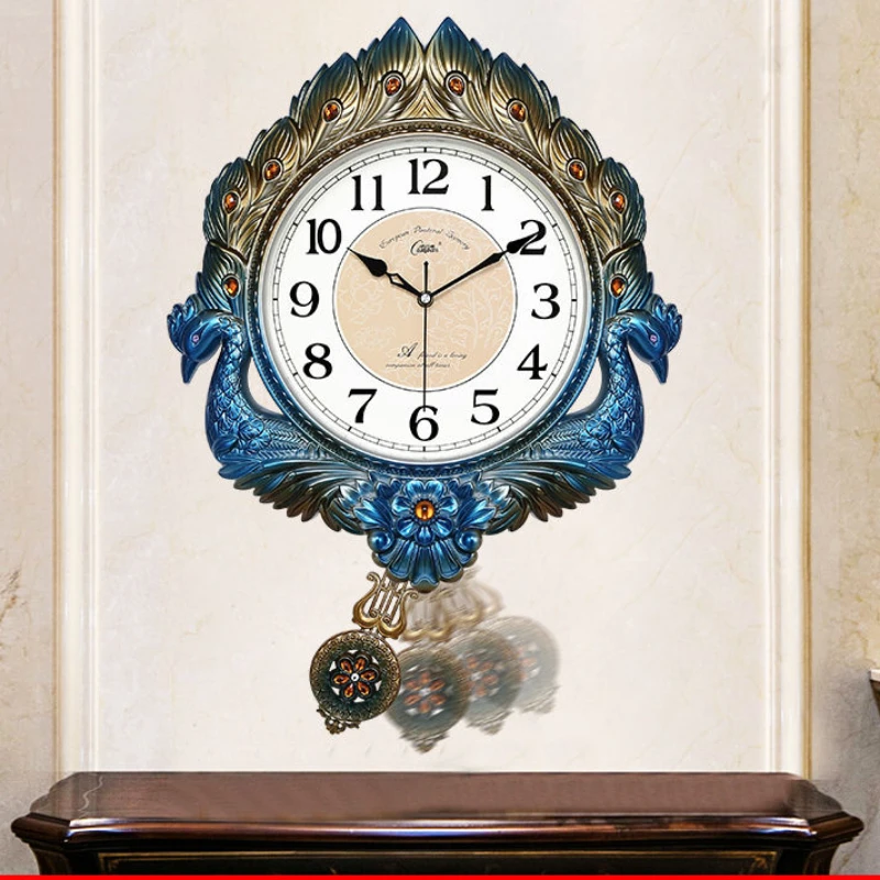 Wall Clock European-style Swing Living Room Silent Creative Personality Home Electronic Quartz |