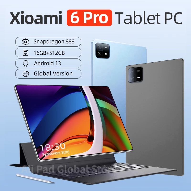 

Christmas Gift Original Global Version Tablet Android 13.0 Pad 6 Pro Snapdragon 888 16GB+512GB TabletsPC 5G Dual SIM Card HD 4K