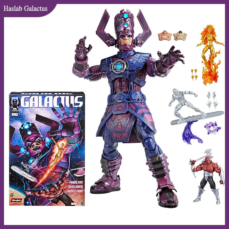 

81cm Marvel Legends HasLab Galactus All Tiers LED Light Eyes Nova Silver Surfer Morg Ray Collection model Action Figure Toy