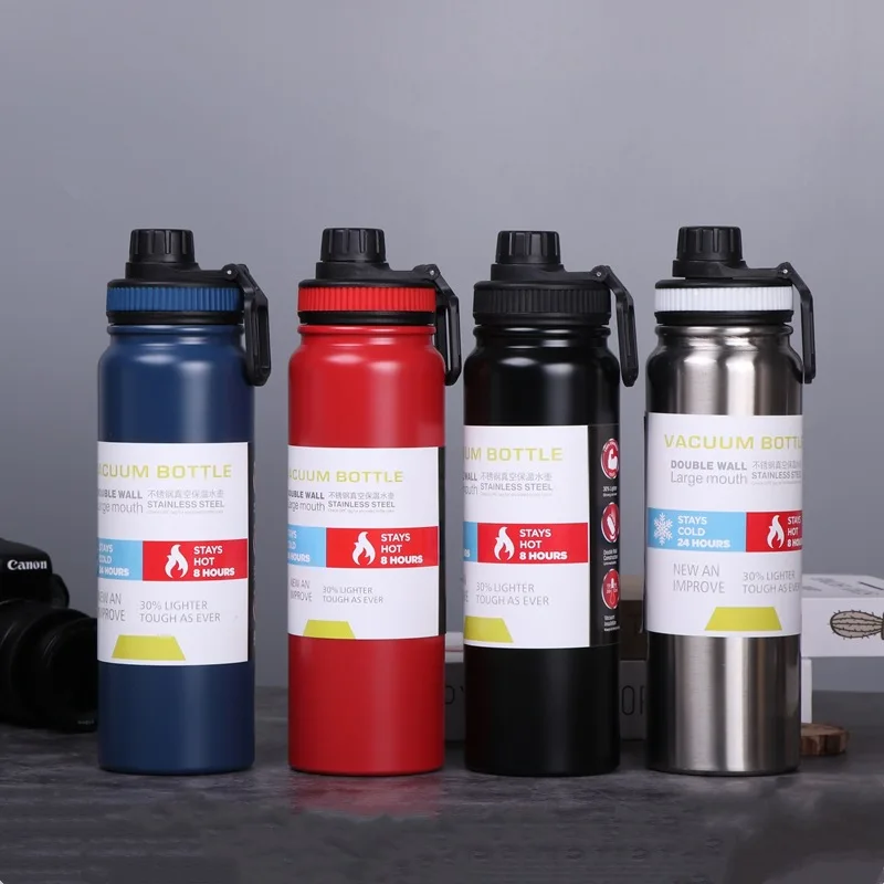 

Sports Water Bottle with Straw Lid 800ml Vacuum Insulated Water Thermos Mug Stainless Steel Tumbler Cup Hot Cold Leak Proof