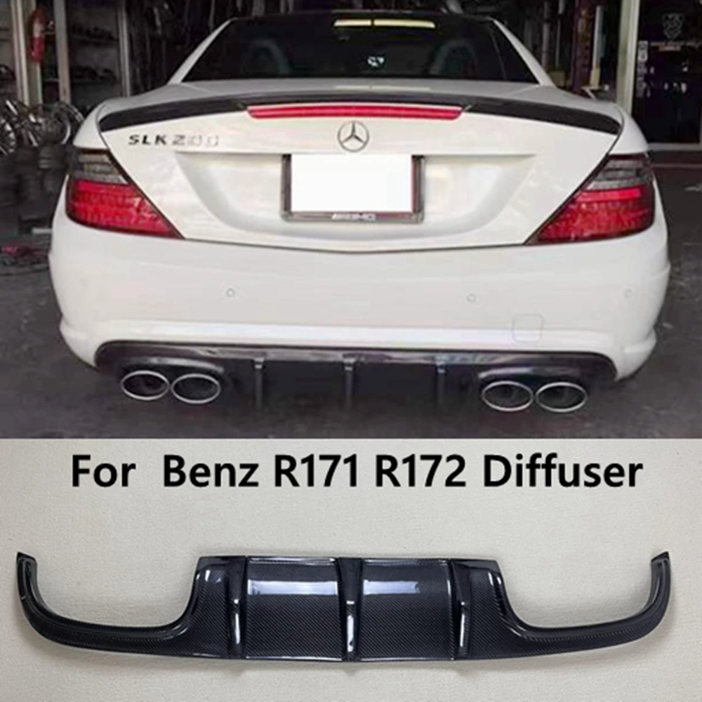 

For Benz SLK Class R171 R172 SLK200 SLK250 2005-2019 (Only for AMG Version) Carbon Fiber Rear Bumper Lip Spoiler Diffuser Cove