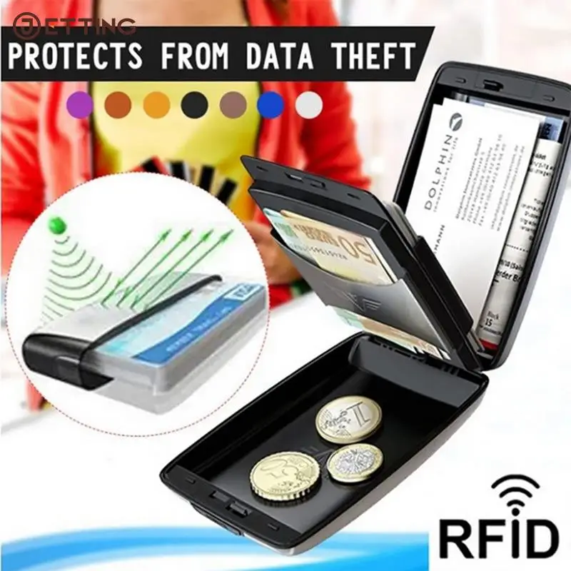 Бумажник с RFID-защитой 8 цветов винтажный алюминиевый кошелек для мужчин и женщин