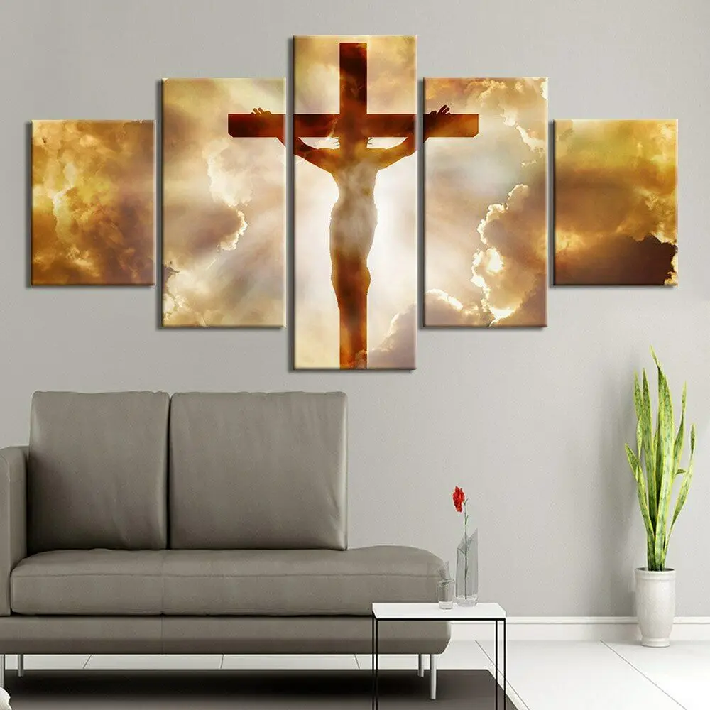 

5 панельных картин на холсте с изображением Иисуса Креста на холсте, искусство на стене, HD печать, декоративные картины, плакат, домашний декор, картины для декора комнаты