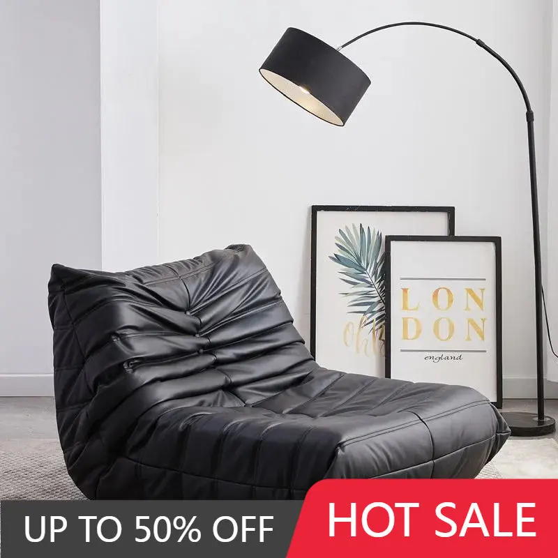 

Кожаный минималистичный диван в скандинавском стиле, коричневый Европейский диван из поролона, гусеничный шезлонг, домашняя мебель для салона