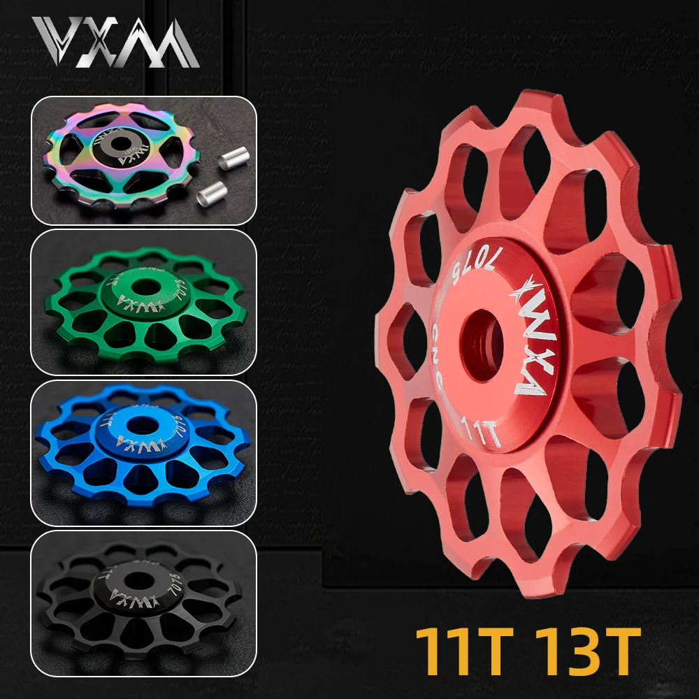 

VXM 1Pcs MTB Ceramics Bearing Jockey Wheel CNC 7075 Aluminum Alloy Rear Derailleur 11T 13T Guide Road Bike Ceramic Pulley