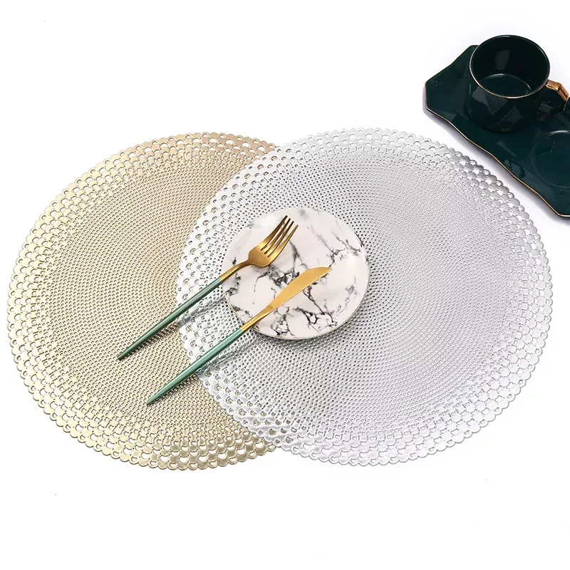 

PVC Hollow Insulation Coaster Pads For Dining Table Bowl Mats Kitchen Decor Heat Resistant Placemats Hotel Restaurant Steak Pad