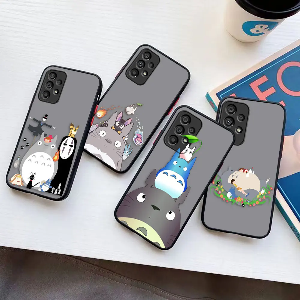 

Matte Case for Samsung Galaxy A73 A72 A71 A53 A52 A51 A50 A42 A32 A33 A23 A22 A21S A14 5G 4G Case Spirited Away No Face Totoro