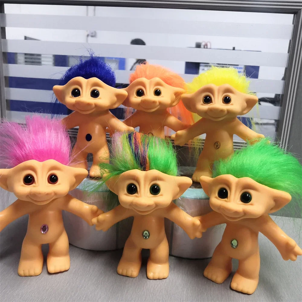 Фото Lucky Doll Ретро Тролл ПВХ Кукла Красочные волосы Украшения дома Модель Забавные детские игрушки Детские подарки №1