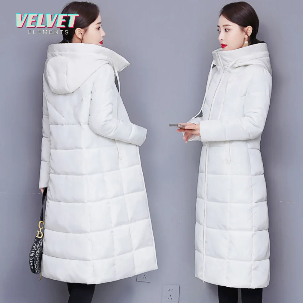 

VE 5XL Women Winter Jacket Warm Thicken Long White Parka Hooded High Quality Female Puffer Jacket Coat Cotton Padded Clothes