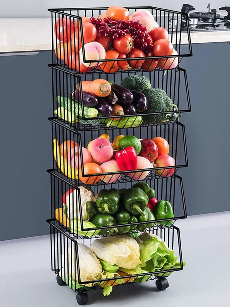 Кухонная стойка для овощей многоуровневые Металлические Напольные