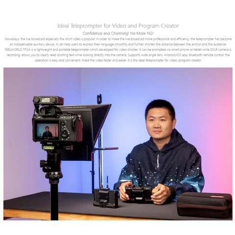 Портативный 8-Дюймовый телесуфлер FEELWORLD TP2 для съемки DSLR с кольцами адаптера объектива управления Bluetooth