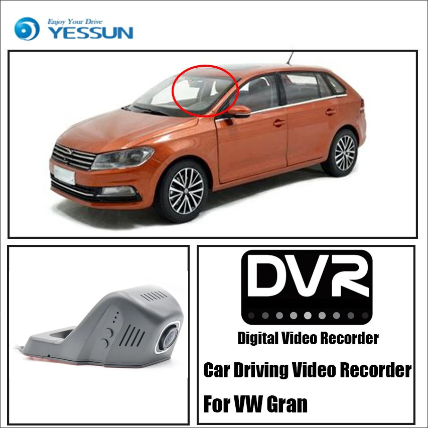 

YESSUN Car Front Dash Camera Not Reverse Parking Camera for Volkswagen Gran DVR Driving Video Recorder