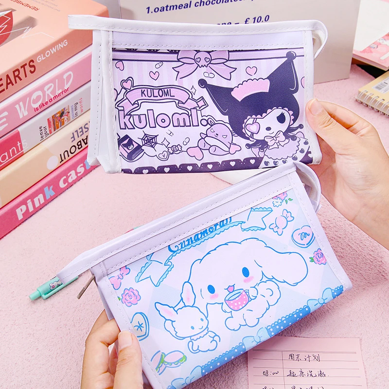 

Sanrio Kuromi пенал аниме мультфильм Коричный кавайный студент милое подростковое сердце канцелярская сумка для хранения игрушки девушки подарк...