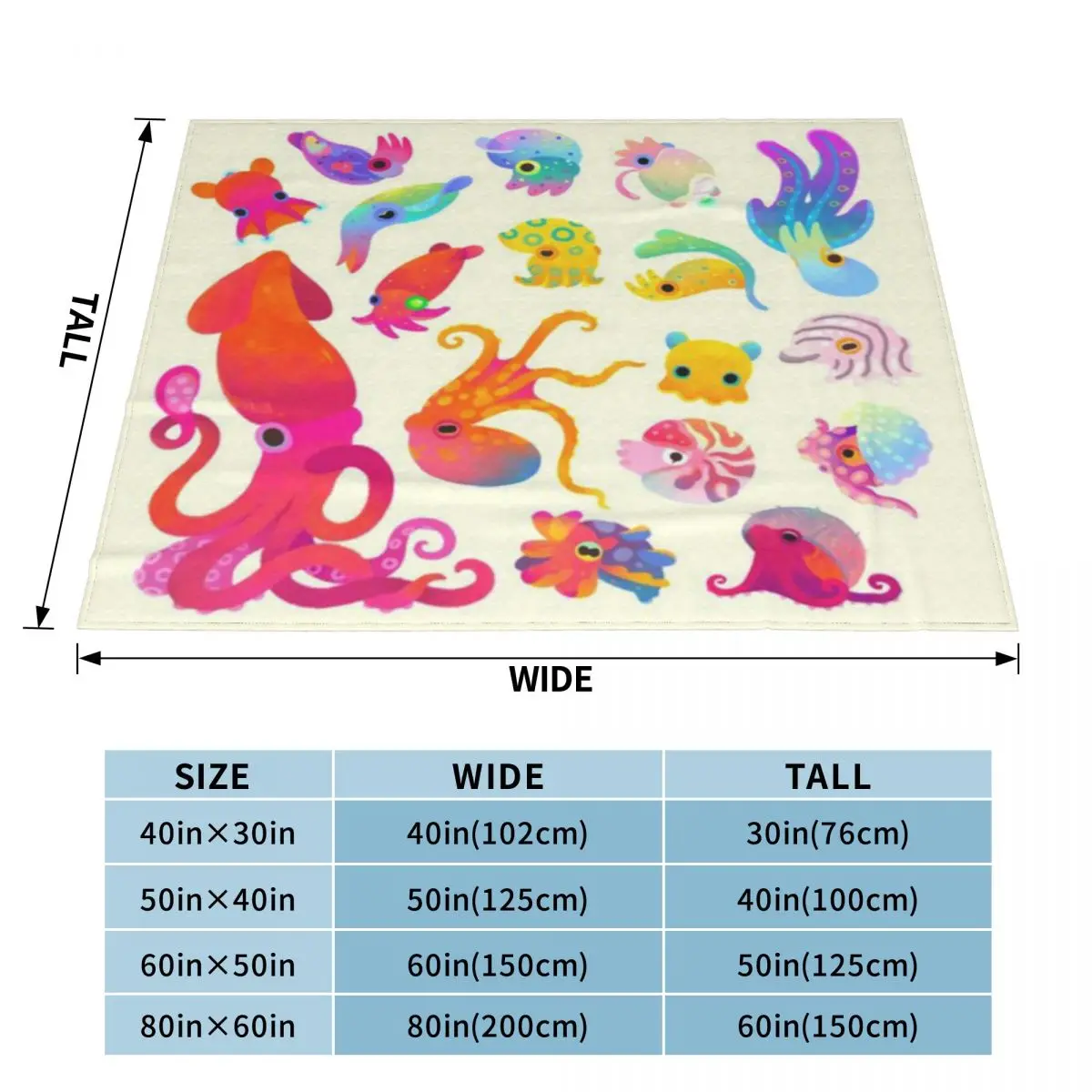 Цефалопод — пастельное ультрамягкое одеяло из микрофлиса