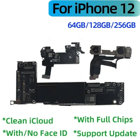 100% разблокирована для iphone 12, мини-логическая плата безalter, материнская плата для iPhone 12 pro max с/без Face ID, чистая материнская плата iCloud