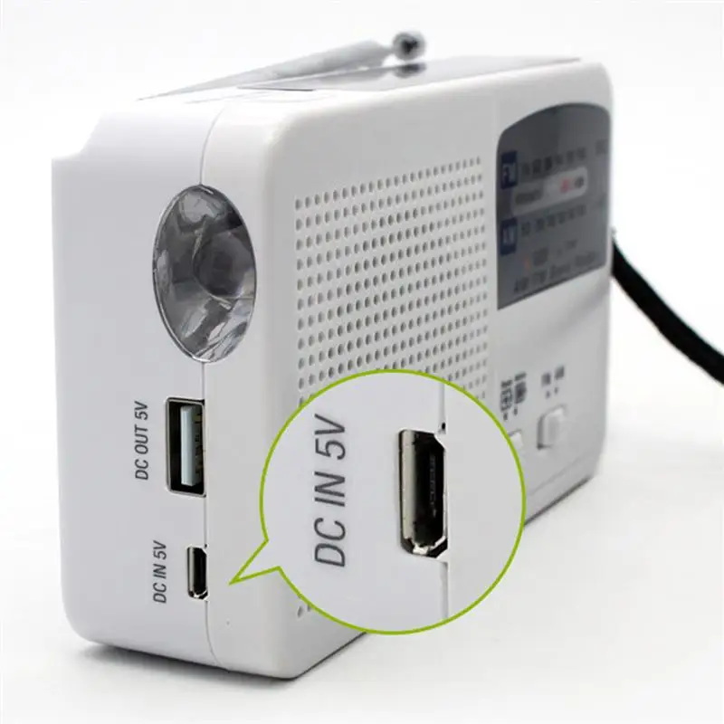 portable emergency radio with solar and hand crank self powered battery usb recharging fmam radio led flashlight phone charger free global shipping
