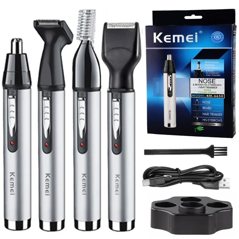 4in1 Rechargeable Nose Ear Hair Trimmer For Men&Women Groomi