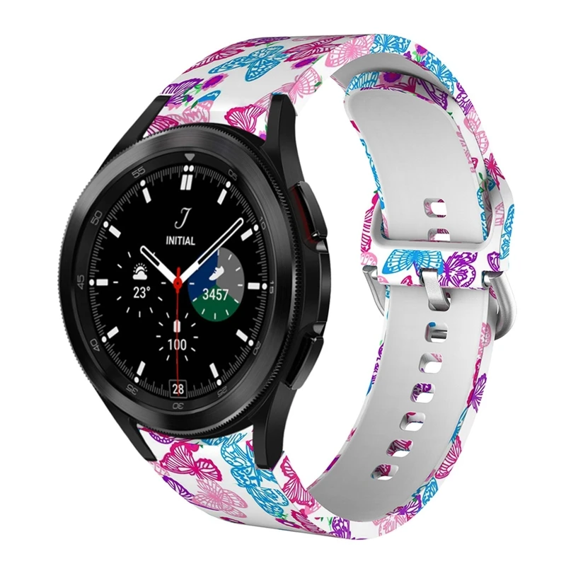 

Compatible with Watch 4 20mm Durable Sweatproof Bracelet Adjustable Silicone Replacement Bands Smartwatch Strap