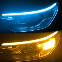 2pcs car led light strip drl daytime running lights flexible auto headlight surface decorative lamp flowing turn signal styling