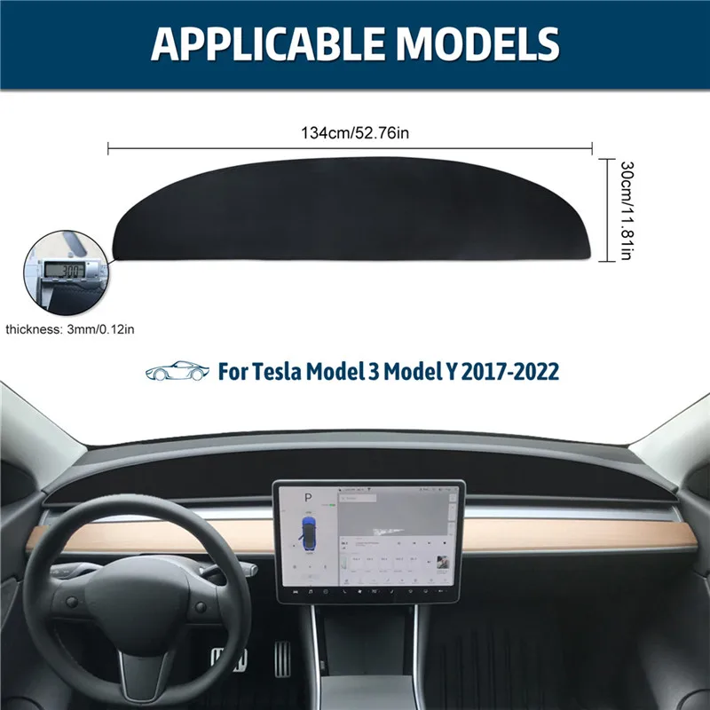 Для Tesla Model 3 Y 2017-2022 Левый коврик для приборной панели декоративная подушка