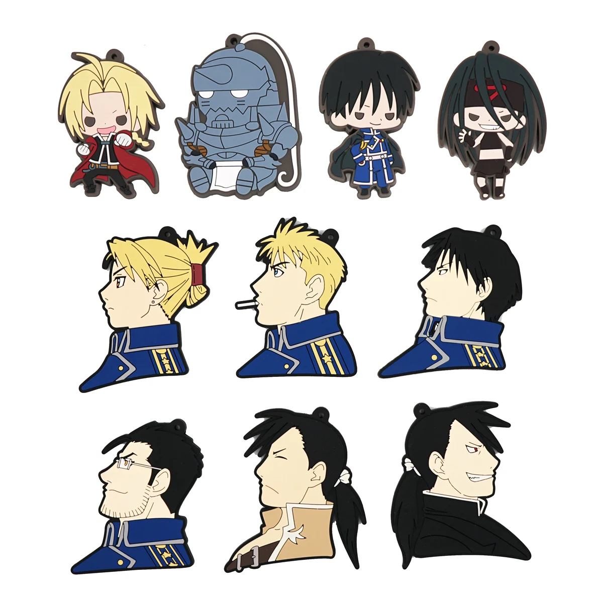 Аниме Стальной Алхимик Roy Mustang Envy Edward Elric Alphonse резиновый брелок