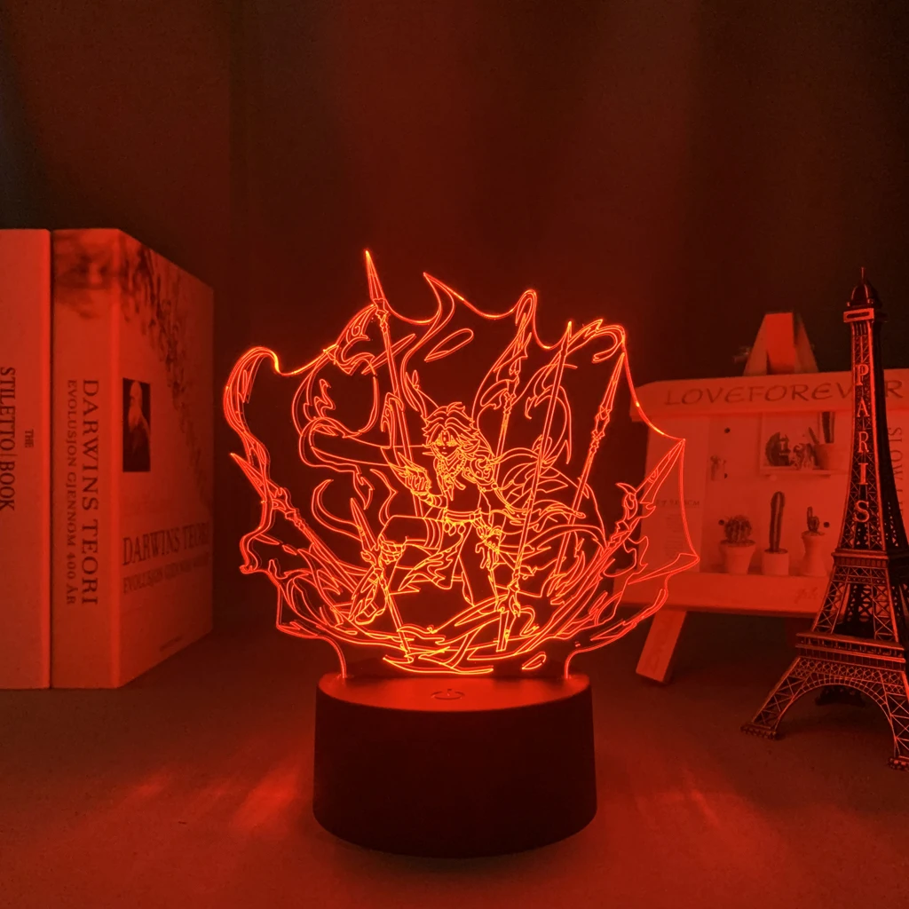 

3d Led Night Light Lamp Genshin Impact Xiao Acrylic Led Lamp Game